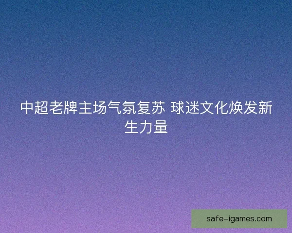 中超老牌主场气氛复苏 球迷文化焕发新生力量 中超老牌主场气氛复苏 球迷文化焕发新生力量
